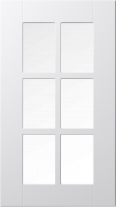 Land 70-front, hvit, vitrine med sprosse, Nordanro Flex
