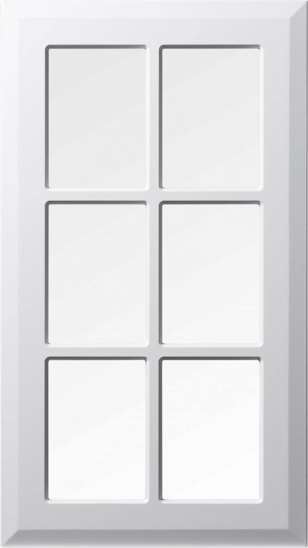 Sirius-front, hvit, vitrine med sprosse, Nordanro Flex